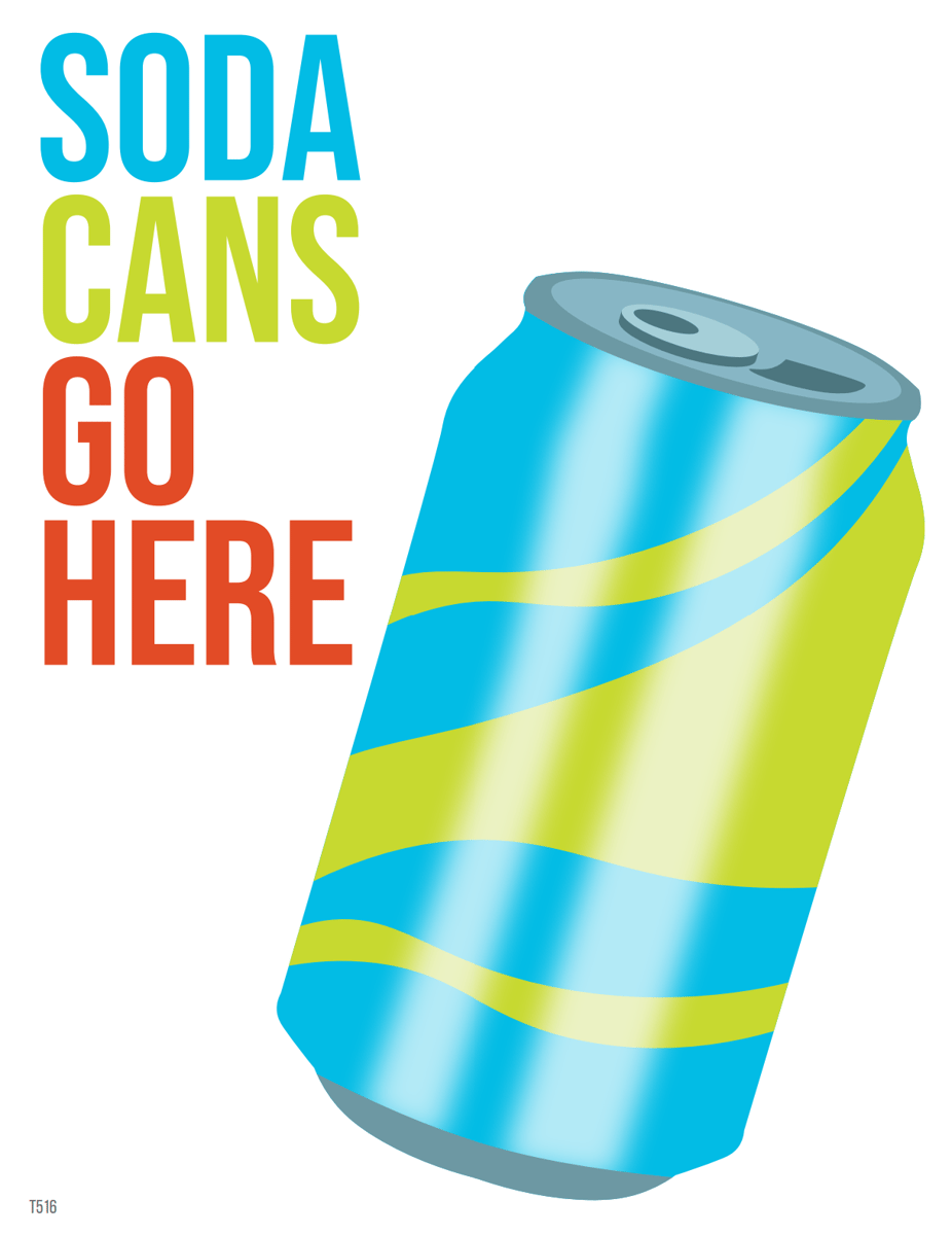 soda cans recycle sign by Hurco ESG